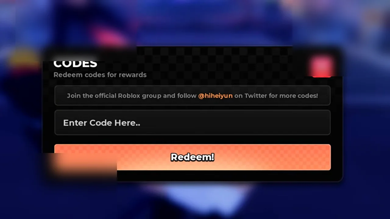 Anime Zero Codes redemption modal in the center of the screen